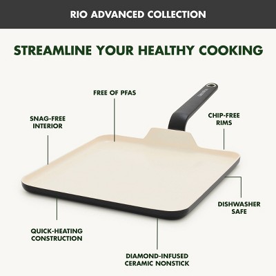 GreenPan Rio Advanced 11 Ceramic Nonstick Griddle Black