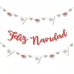 Big Dot of Happiness Feliz Navidad - Holiday and Christmas Party Letter Banner Decoration - 36 Banner Cutouts and Feliz Navidad Banner Letters