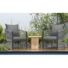 TiramisuBest Modern Gray Curved Aluminum Lounge Chair with Rope-Weave Design,Cushioned Comfort for Outdoor Living - 3 of 4