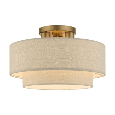 Livex Lighting Bellingham 3 - Light Semi-Flush Mount in Antique Gold Leaf