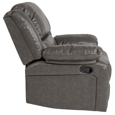 Gray LeatherSoft Recliner with Metal Frame