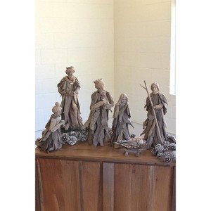 Driftwood Nativity Set 18.5"H, Brown Natural Holiday Folk Art Display, Set of Six By Kalalou - 1 of 3