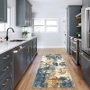 10'x13' Washable Modern Abstract Rug, Thin Foldable, Non-Slip, Non-Shedding, Easy Care for Living Room, Bedroom, Kitchen, Dining, Blue/Yellow - 3 of 4