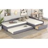 Twin Size Upholstered Double Daybed with Trundle and Drawer - 4 of 4