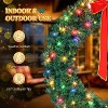 VINGLI 60" Christmas Wreath w/220 LED Lights, Bow, 600 Tips, Extra Large Outdoor Xmas Wreath for Front Door & Holiday Decor - 2 of 4
