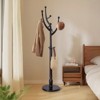 Bekrvio 74” Freestanding Solid Wood Coat Rack Tree with Hooks,Heavy Duty Standing Coat Tree with Round Base for Clothes/Hat in Entryway Bedroom - 4 of 4