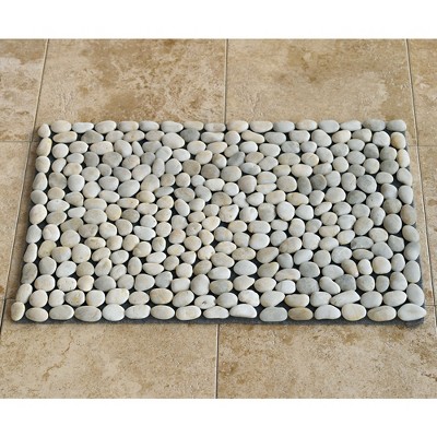 Indoor/ Outdoor River Stone Gray and White Doormat