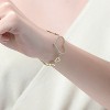 Guili 14K Yellow Gold Plated Sterling Silver Heart Halo Charm Bracelet, Stunning Cubic Zirconia Stones for a Romantic, Elegant Touch - 3 of 3