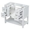 Vynxaria 36" White Freestanding Bathroom Storage Cabinet with Soft-Closing Doors and Drawers - 4 of 4