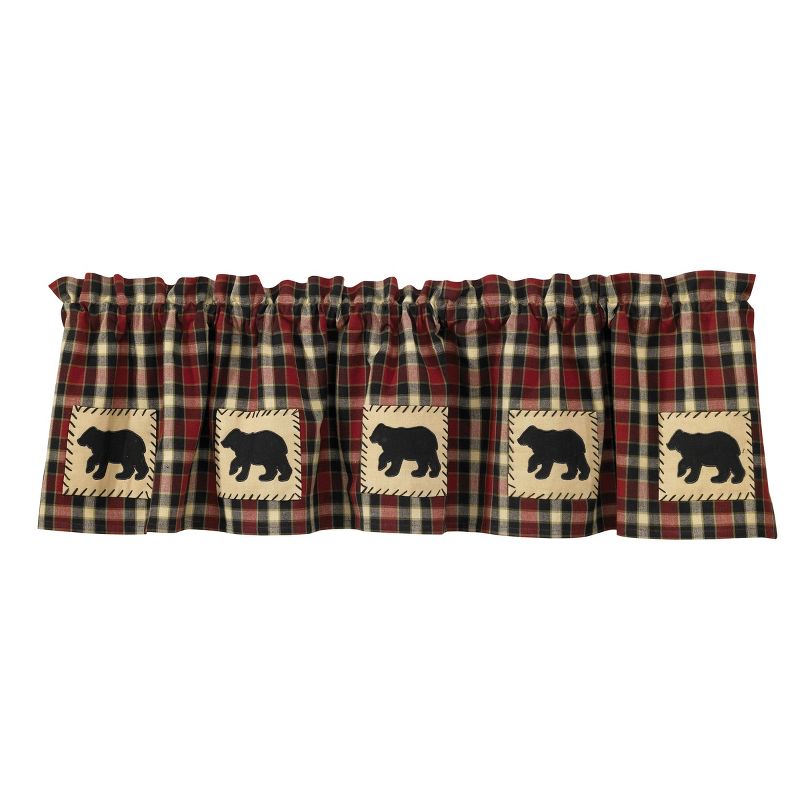 Park Designs Red Concord Bear Lined Valance 60"L, 1 of 7
