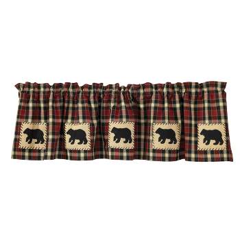 Park Designs Red Concord Bear Lined Valance 60"L