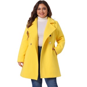 Agnes Orinda Women's Plus Size Winter Fashion Double Breasted with Pockets Warm Pea Coats - 1 of 4