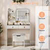 Vanity Desk with Mirror and LED Lights, Makeup Vanity Desk with Power Outlet, 3 Lighting Color Adjustable, 2 Large Drawers - 4 of 4