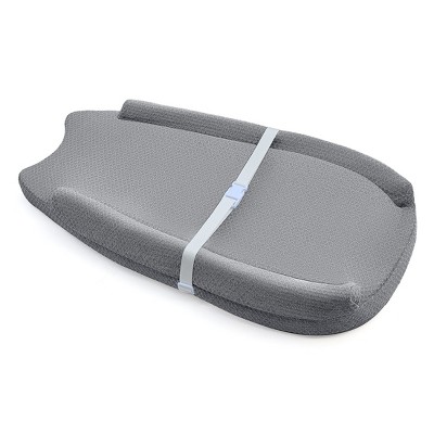 BabyBond Baby Changing Pad with Removable & Washable Cover, Waterproof Lining Contoured Changing Table Pad Portable with Non-Slip Bottom, Gray