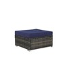8 Pieces Outdoor Patio Sectional Sofa Couch Wicker Furniture Conversation Sets with Washable Cushions and Glass Coffee Table - 3 of 4