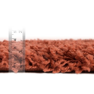 Luxurious 8' x 10' Blue Solid Shag Synthetic Area Rug