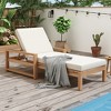 Outdoor Lounge Chair 5-Position Chaise Lounge Patio Chaise Lounge Pool Lounge Chair with Cushion and Adjustable Backrest, Gray/Light Teak-ModernLuxe - 2 of 4