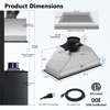 Hooure 30 in. 900CFM Smart Convertible Ductless Wall Mount Range Hood in Stainless Steel with Gesture Sensing, Remote Control - 4 of 4