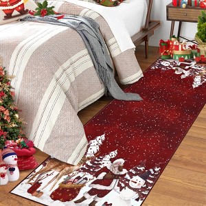 Christmas Large Area Rugs for Living Room Bedroom, Rug Washable Carpet Runner Indoor, Xmas Tree Snowflake Rug - 1 of 4