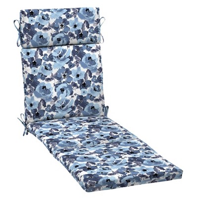 Arden Selections Garden Delight Outdoor Chaise Lounge Cushion Blue