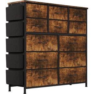 Dresser for Bedroom, Tall Storage Dresser with 12 Drawers & Side Pockets, Fabric Chests of Drawers Organizer - 1 of 4