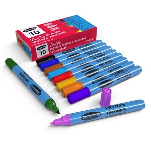 Show-me® Fine Tip Slim Barrel Dry Erase Markers, Assorted Colors, Box of 10 - 1 of 4