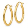 Black Bow Jewelry 2mm Textured Round Hoop Earrings in 14k Yellow Gold, 20mm (3/4 Inch) - 2 of 4