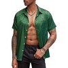 COOFANDY Mens Silk Button Down Short Sleeve Shirt Satin Dress Shirts Summer Beach Wedding Shirt - 4 of 4