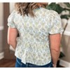 Women's Floral Tie Front Puff Sleeve Top - &merci - 2 of 4