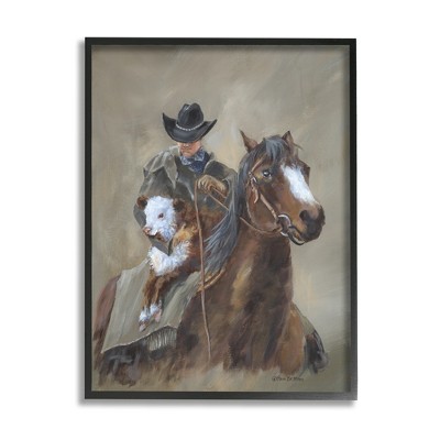 Stupell Industries Ranch Cowboy Western Horse Framed Giclee Art