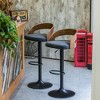 Nordlys Set of 2 Wood and Bouclé Bar Stools Modern Design Style Upholstery Dining Room - 2 of 4