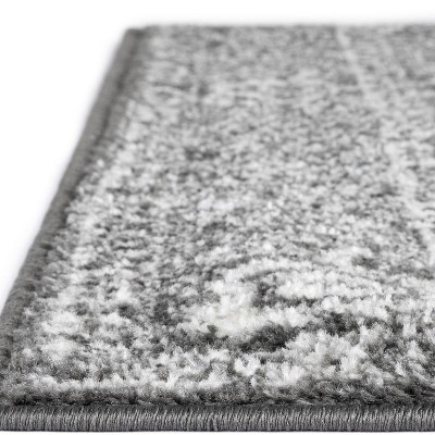 Dark Gray Medallion 9' x 12' Synthetic Area Rug