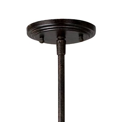 Iron Oxide Copper Mini Pendant with Venetian Scavo Glass Shade