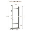 SEVOBAL Solid Wood Coat Rack with Natural Texture for Bedroom Entryway or Living Room Storage, Gray, 23.62"*11.02"*64.17" - 2 of 4