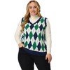 Agnes Orinda Women's Plus Size Cable Knit Sleeveless Pullover Sweater Vest - 3 of 4