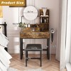 KTMBDW Modern Vanity Desk with Mirror, LED Lights and Power Outlet Makeup Vanity Table with 2 Drawers and 2 Metal Leg for Bedroom Dressing Room - 4 of 4