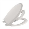 19" Elongated Toilet Seat with Toddler Seat Built in - for Adult & Child, with Soft-Close Lid, Safe PP Material, Easy Installation & Release, Biscuit - 2 of 4