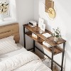 Console Table, Block Entryway Table with Storage, 39.3”Narrow Sofa Table with Adjustable Shelf, Behind Couch for Living Room, Bedroom - 4 of 4