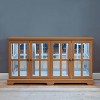 SAINTCY 4-Door LED Antique Curio Cabinet with Glass Doors - 4 of 4