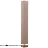 HOMCOM Modern Free Standing Rectangle Floor Lamp, 47 Inches Tall with Linen Shade for Living Room and Bedroom, Beige