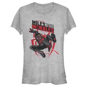 Juniors Womens Marvel Spider-Man: Miles Morales Game Swing T-Shirt - 1 of 3