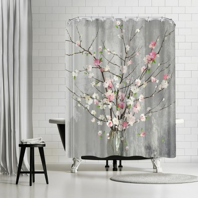 Americanflat Delicate Pink Blooms by Pi Creative Art 71" x 74" Shower Curtain