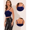 INSPIRE CHIC Women's Club Party Velvet Spaghetti Strap Crop Sequined Cami Top - 2 of 4
