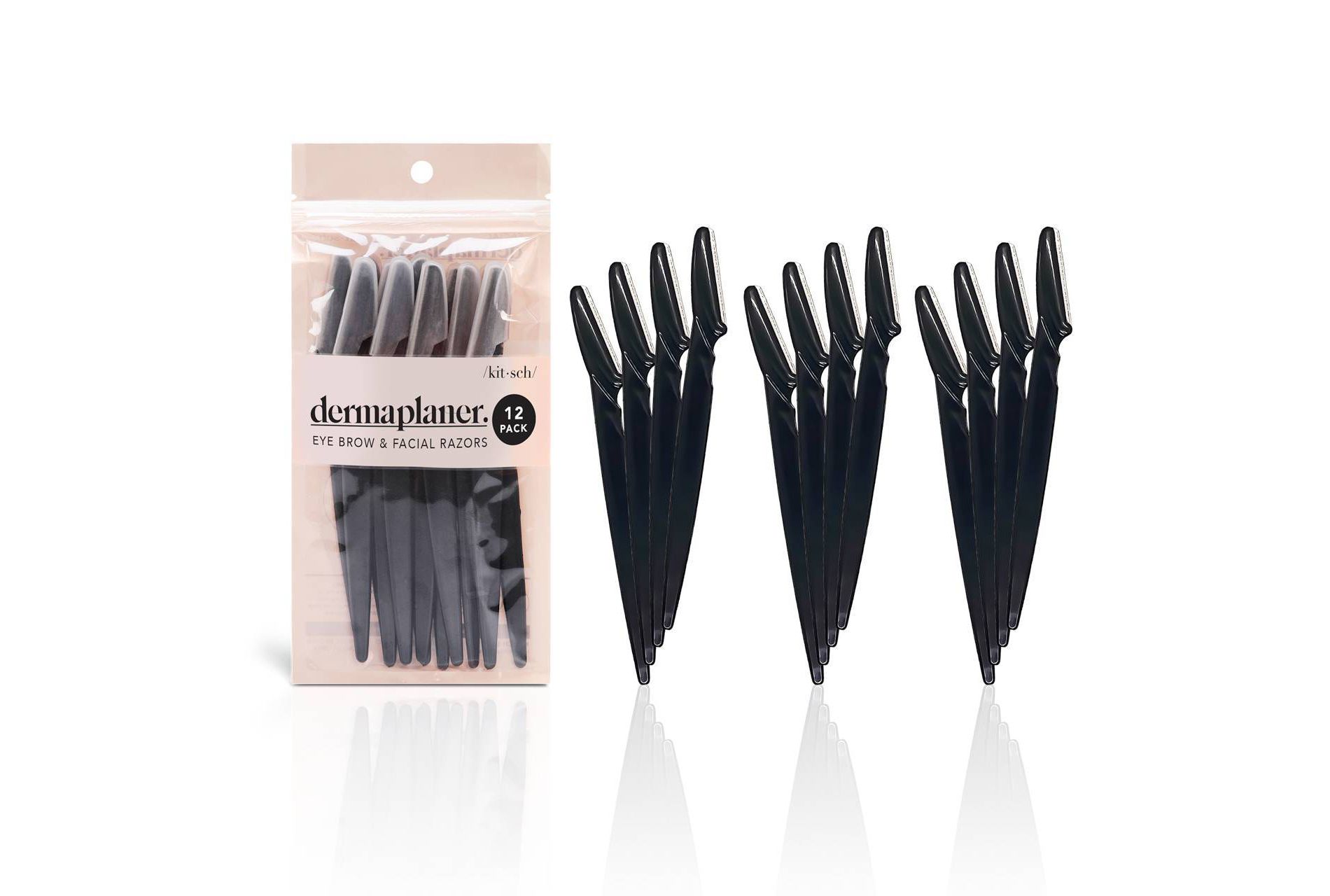 Kitsch Dermaplaning Set Facial Rollers - Black - 12pc