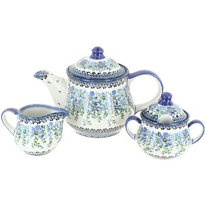 Blue Rose Polish Pottery 1700 Galia 3 Piece Tea Set - 1 of 1