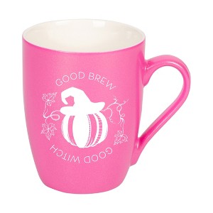 Elanze Designs Good Brew Good Witch Princess Pink 10 ounce New Bone China Coffee Cup Mug - 1 of 4