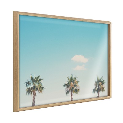 Kate and Laurel Blake A Trio of Palm Trees Framed Printed Art by Laura Evans, 24x32, Natural