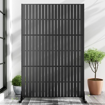 PexFix 72 in. x 47 in. Outdoor Privacy Rectangle Screen Galvanized Steel Panel Divider in Black