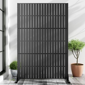PexFix 72 in. x 47 in. Outdoor Privacy Rectangle Screen Galvanized Steel Panel Divider in Black - 1 of 4