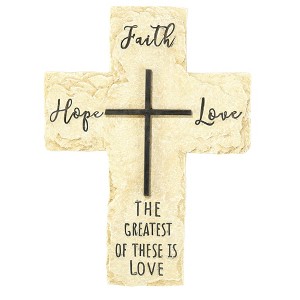 Dicksons Faith Hope Love The Greatest Yellow 10 x 7.25 Resin Decorative Wall Cross - 1 of 1